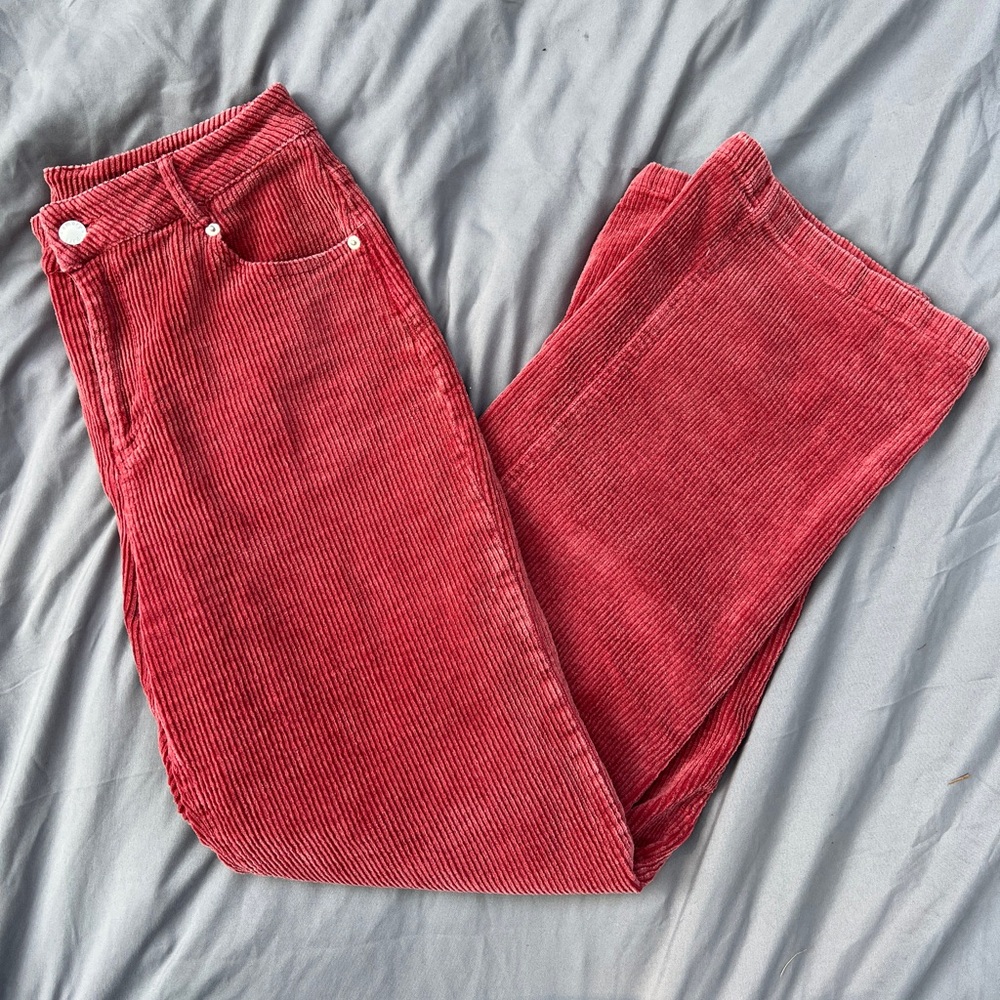 Wide leg corduroy pants
